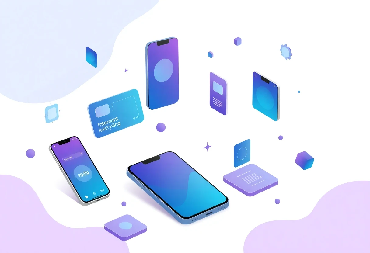 Futuristic app interface illustration
