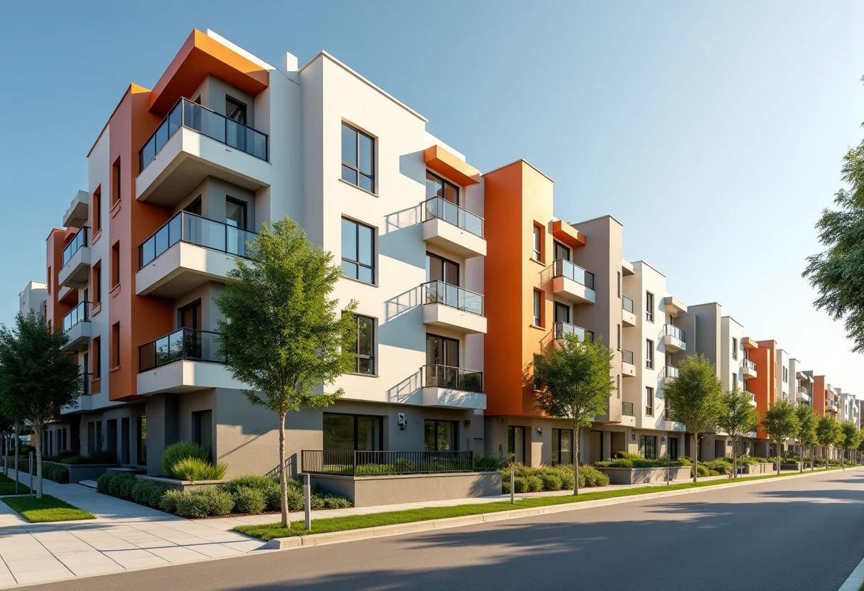 Modern apartment complex exterior