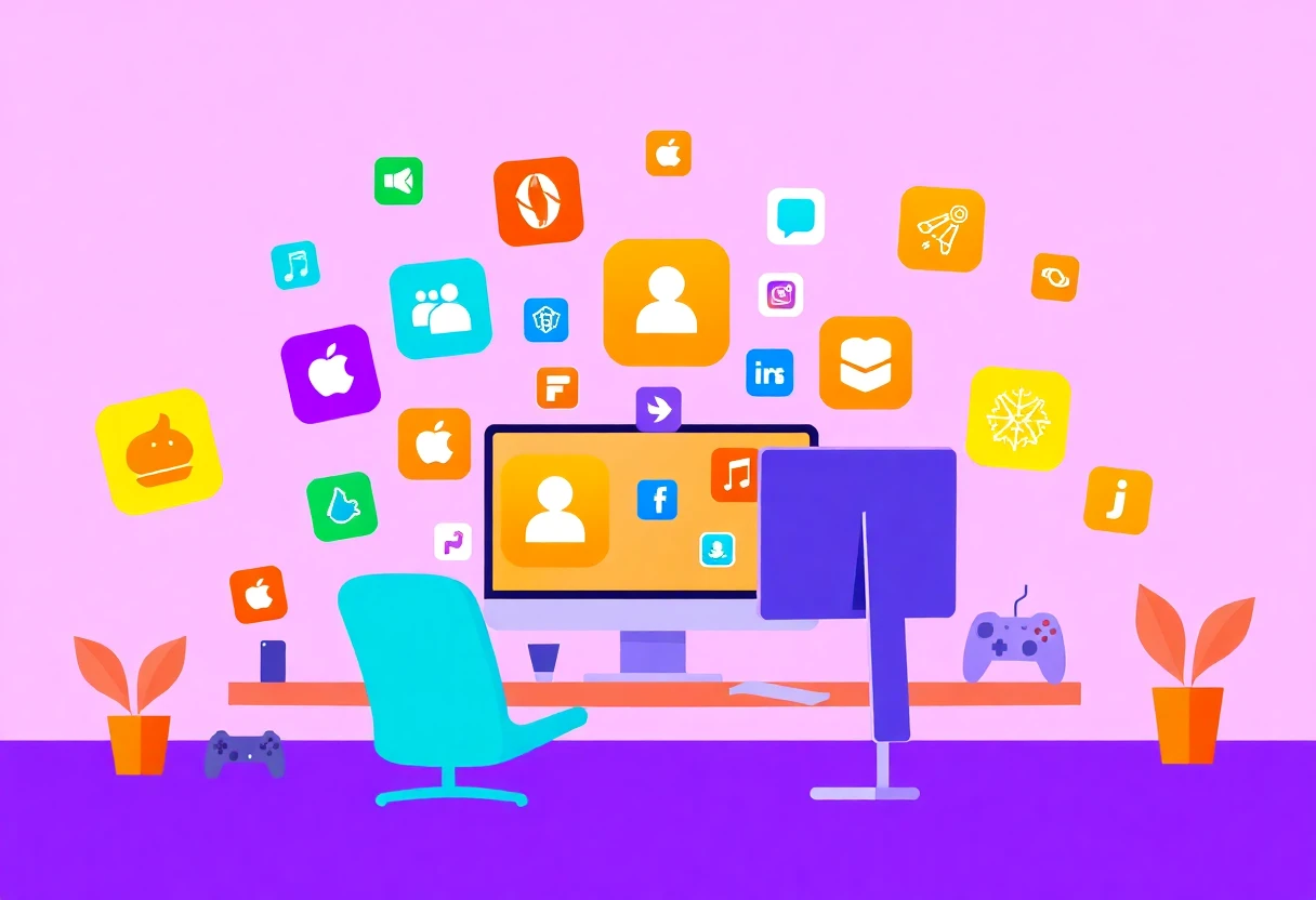 Floating app icons in a workspace