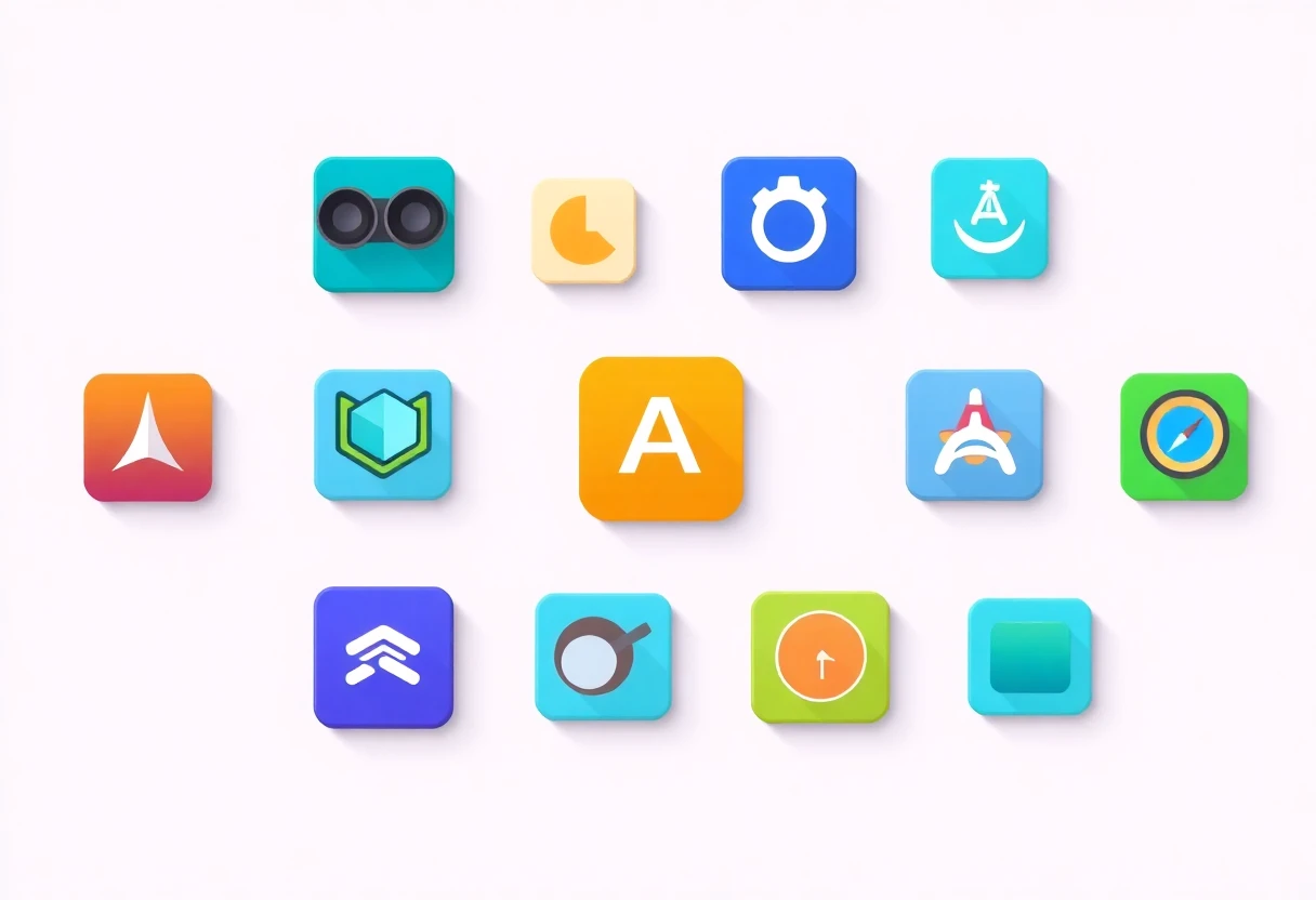 Budgeting apps illustrated as icons