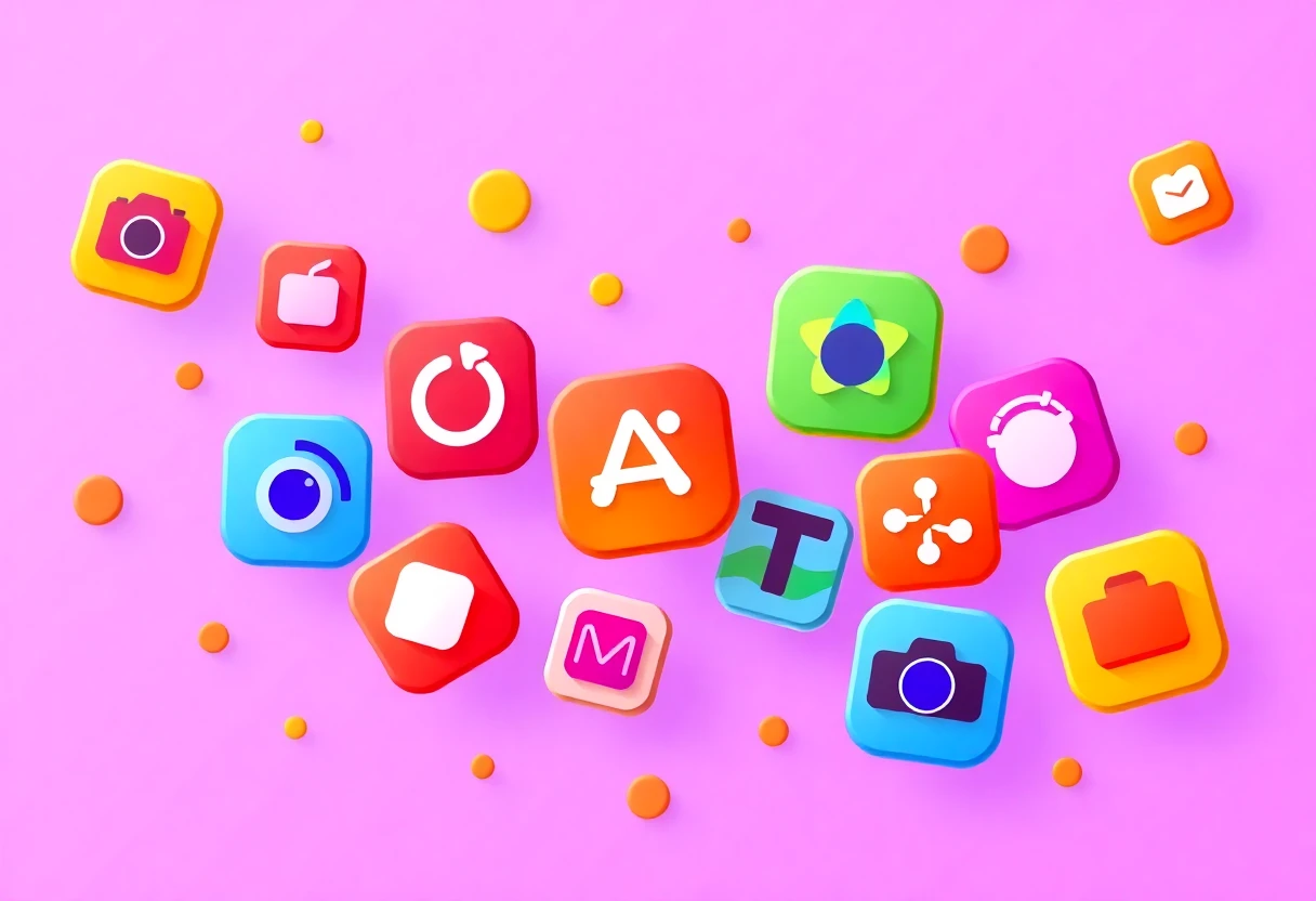 Creative photo editing app icons