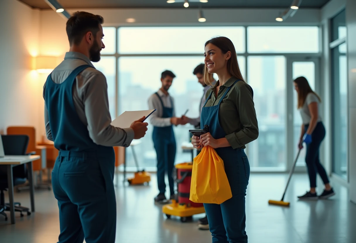 Teamwork in cleaning jobs