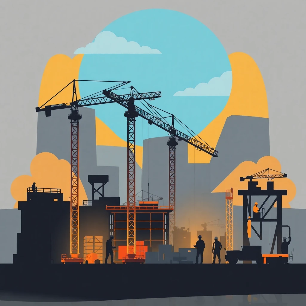 Busy construction site