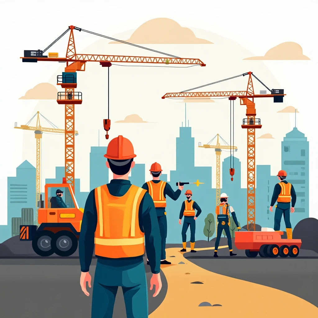 Lively construction site