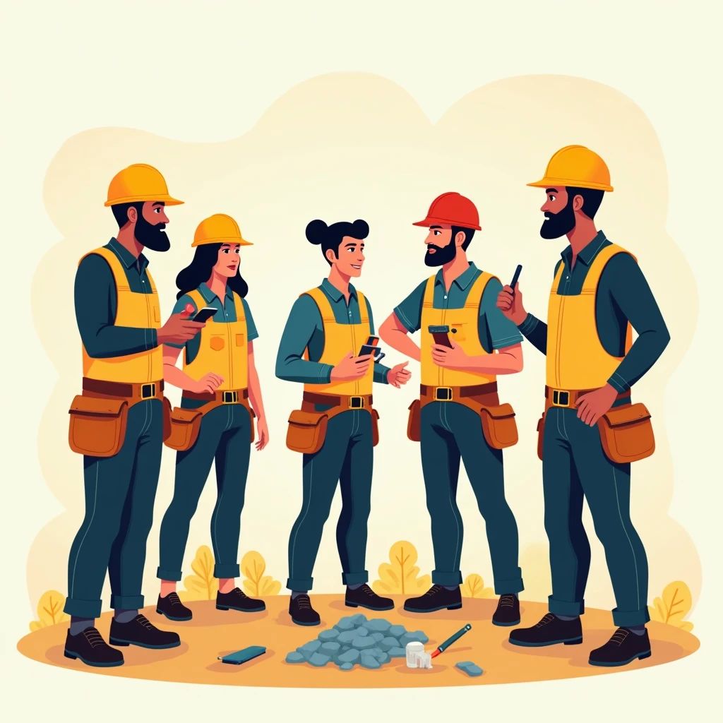 Freelancers at a construction site