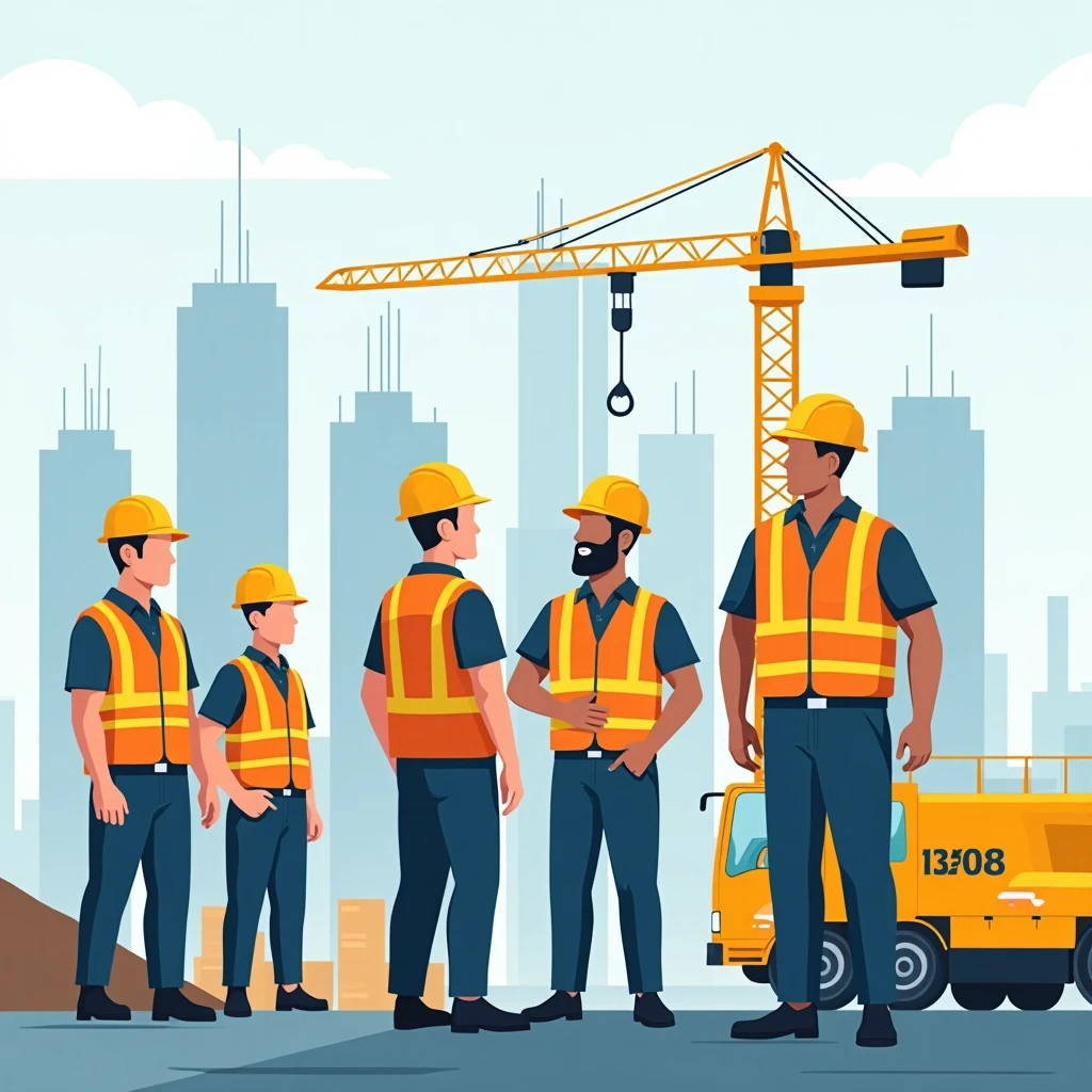 Construction workers at a site