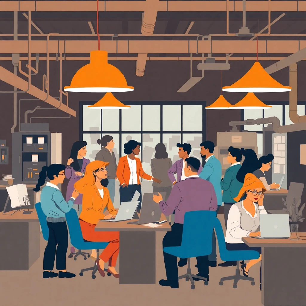 Vibrant office setting