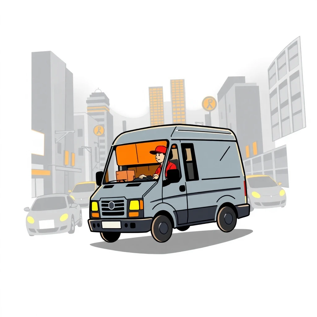 Busy city delivery