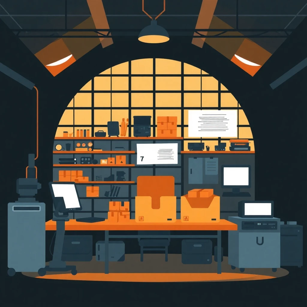 Workspace with delivery packages