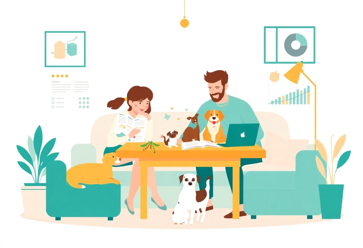 Family exploring dog adoption options