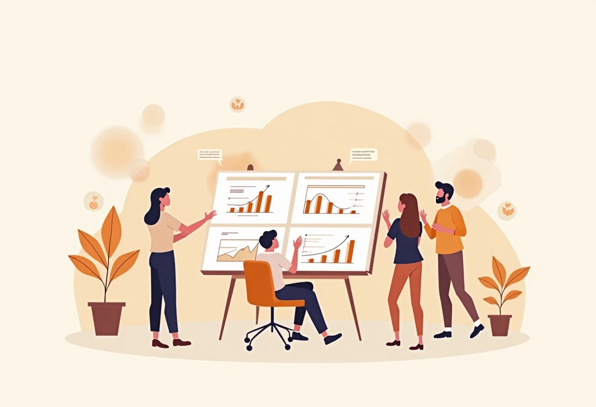 Mid-level finance team meeting