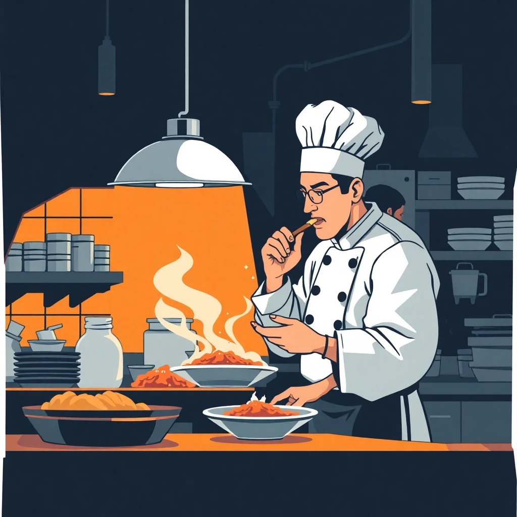 Chef at work in a kitchen