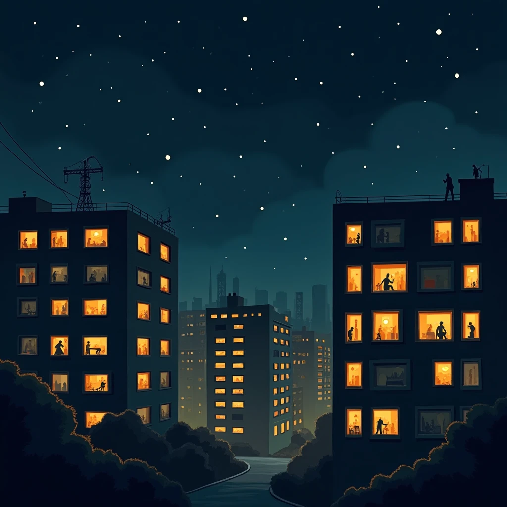 Night shift cityscape