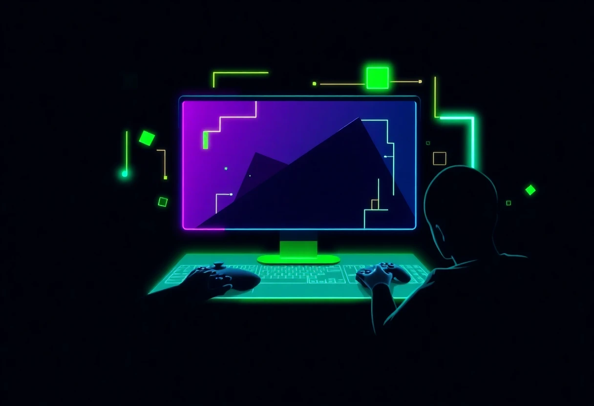 Dynamic gaming grid illustration