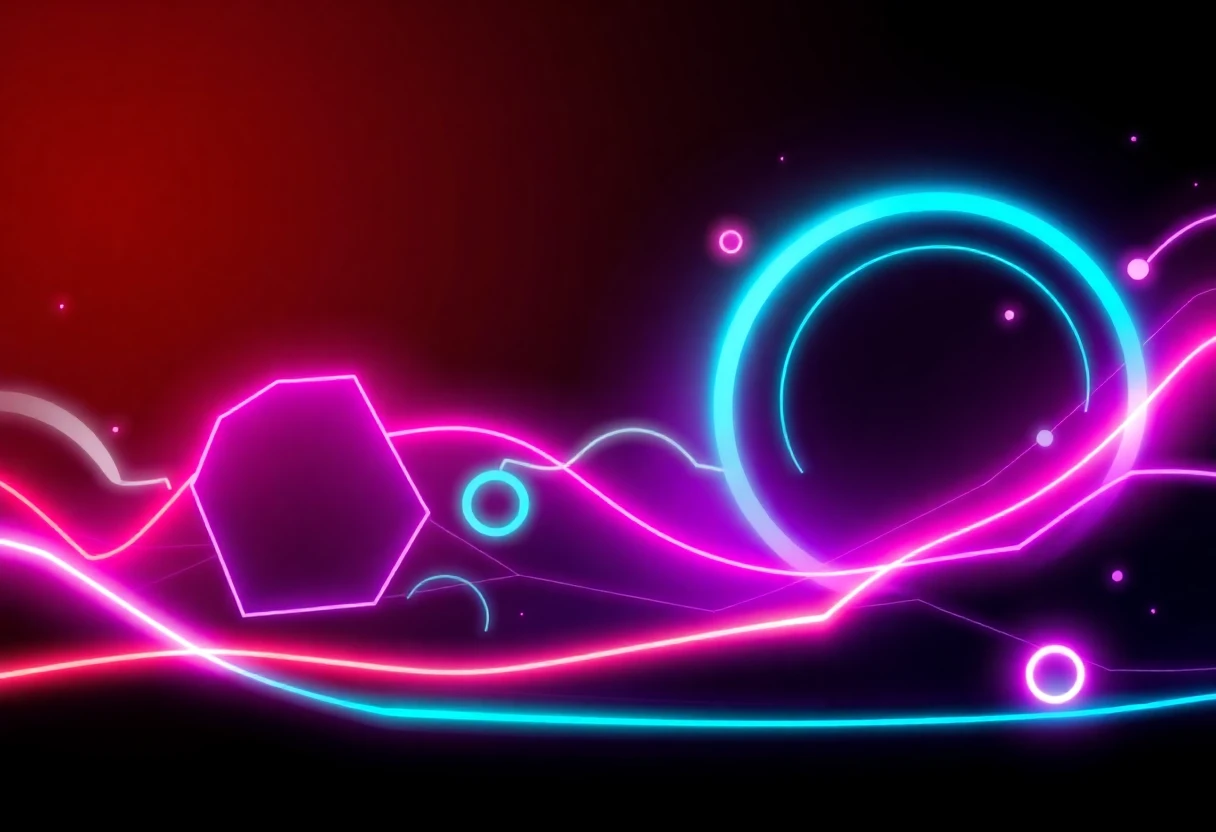 Neon gaming landscape
