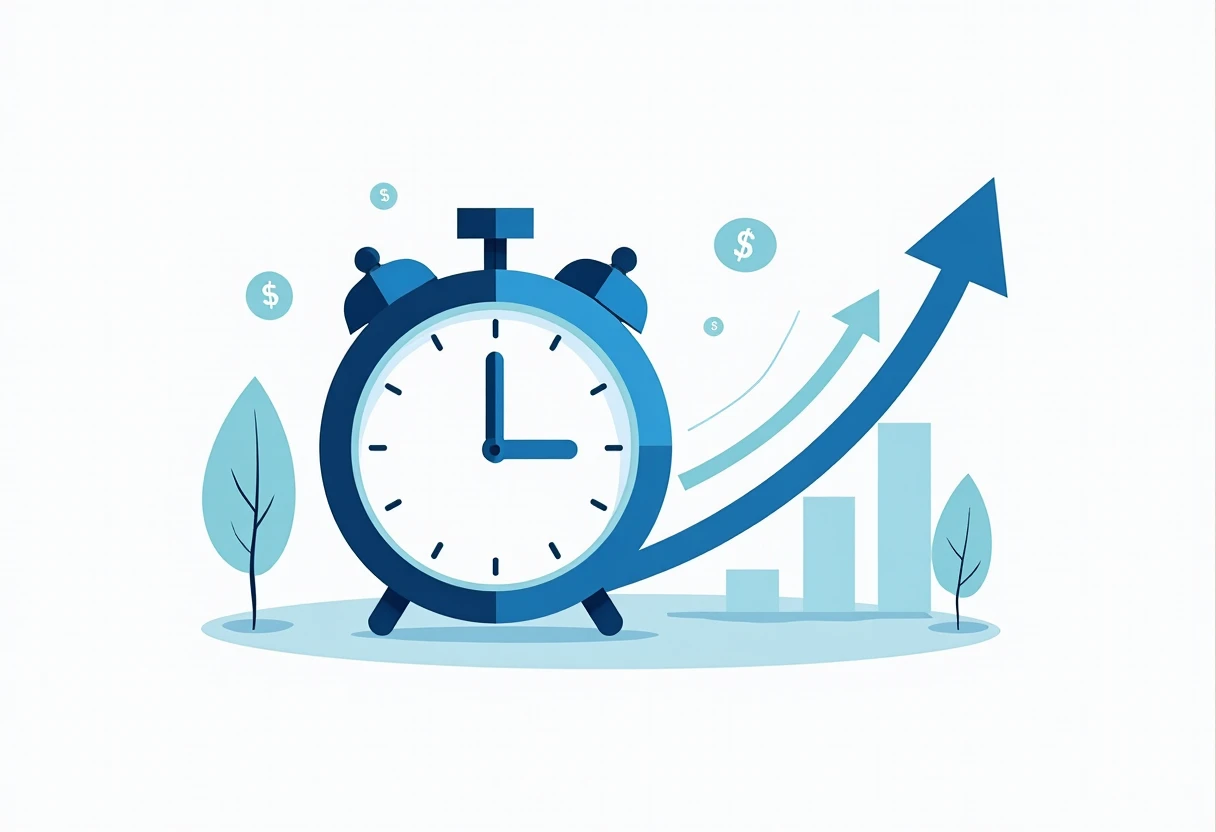 Digital clock representing fast loan approval