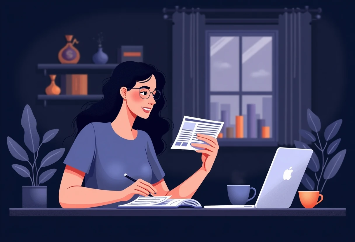 Freelancer reviewing loan options