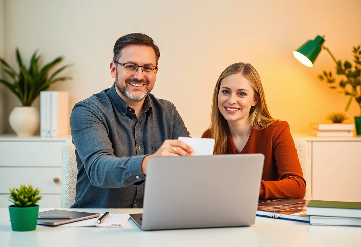 Modern office with financial documents