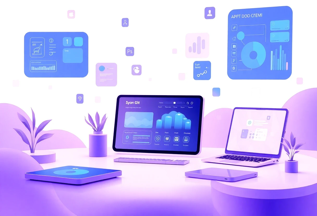 Futuristic productivity app interface