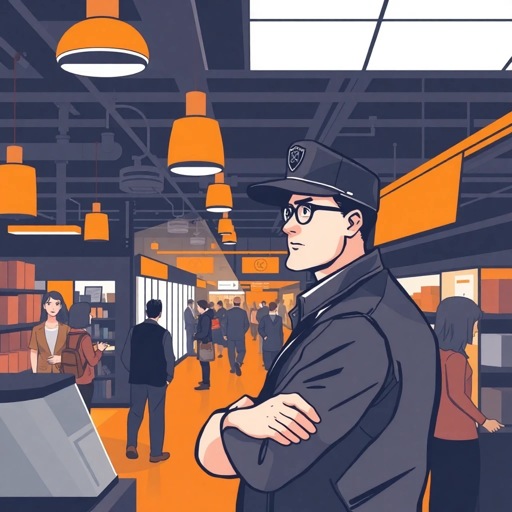 Security officer on duty in a retail setting