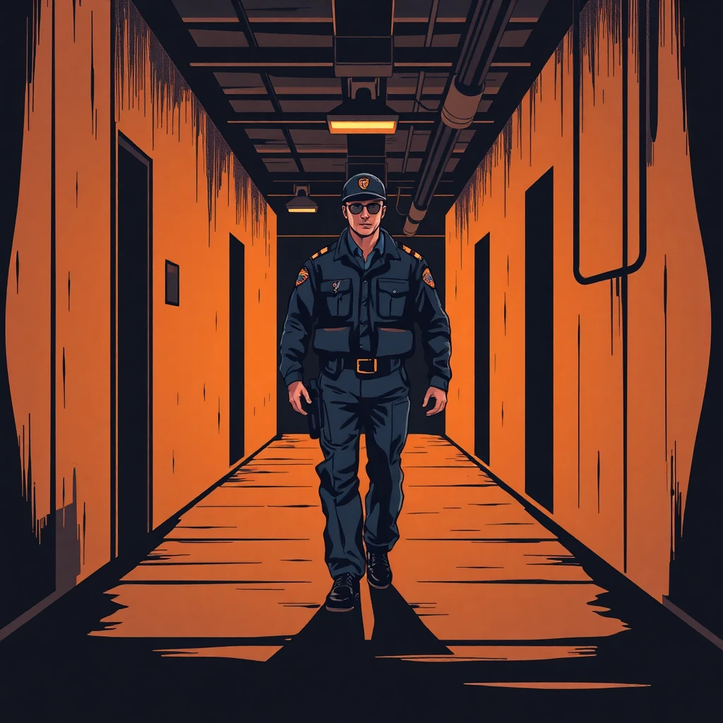 Security patrol at night