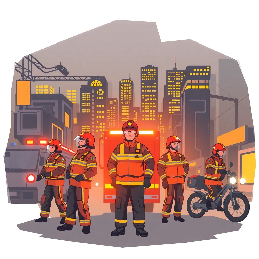 Emergency responders at work