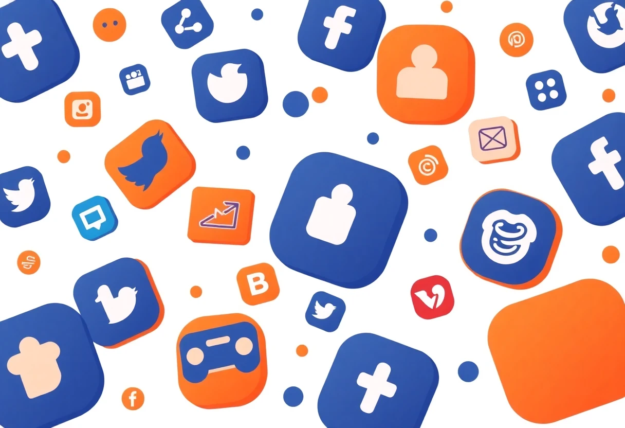 Diverse social media app icons