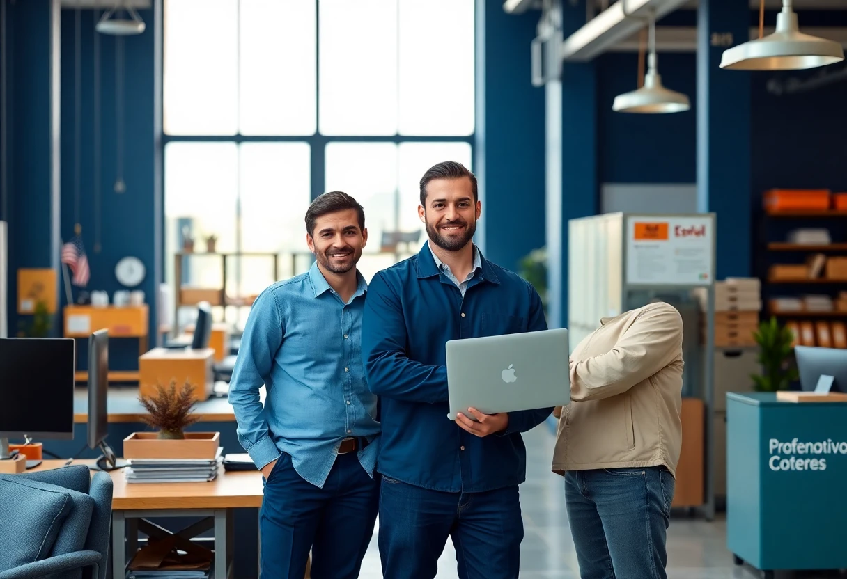 Software engineers collaborating in a modern office