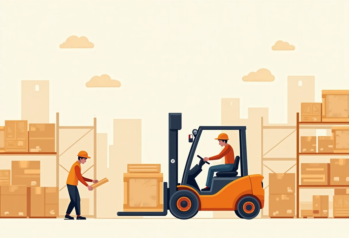 Forklift operation in action