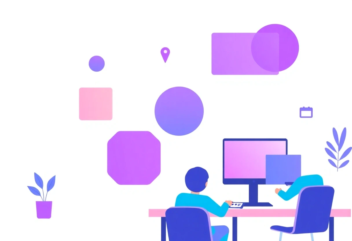 Abstract digital wellness illustration