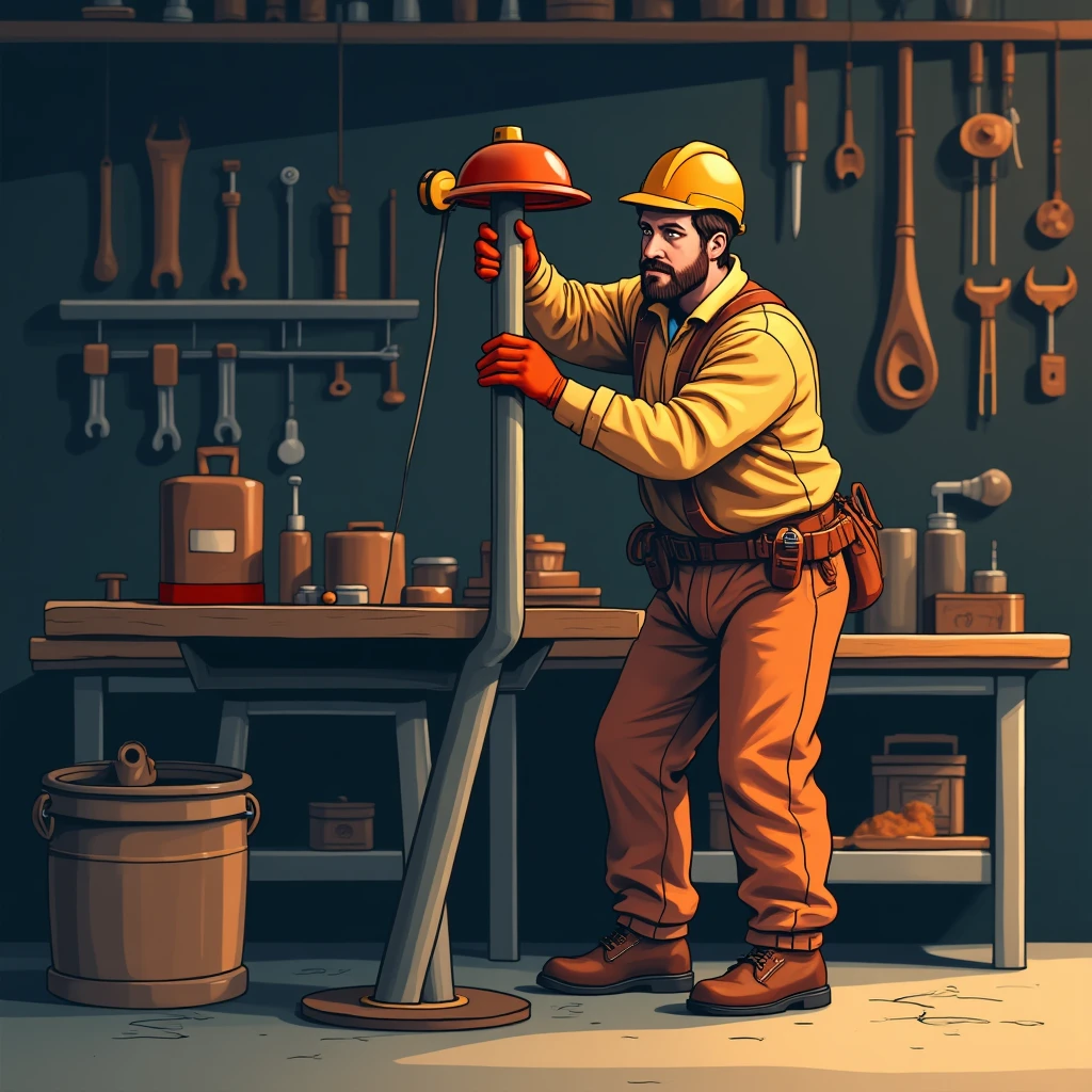 Monteur bei der Arbeit