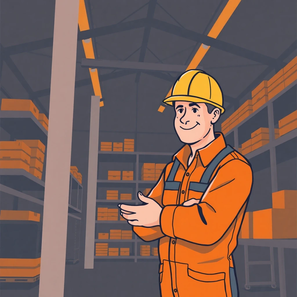 Flexibler Lagerarbeiter bei der Arbeit
