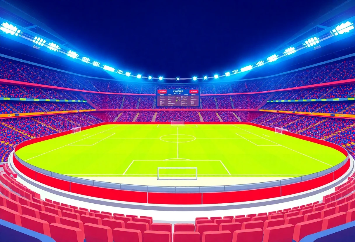 Grafica di un campo da calcio e tabellone