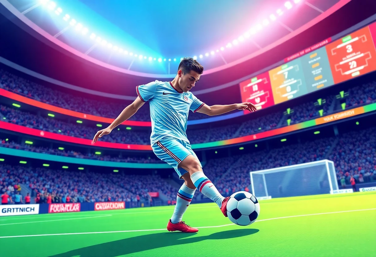 Player showcasing skill in a key match