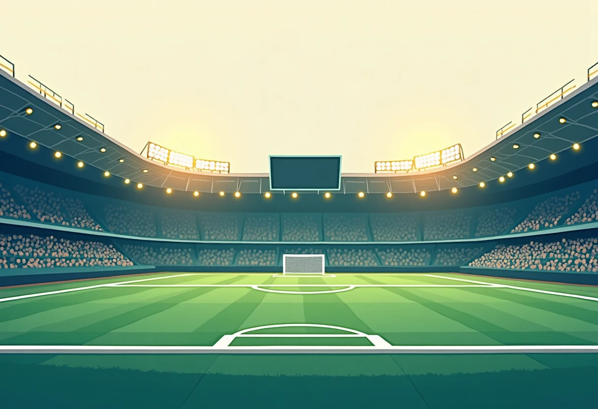 Campo de fútbol iluminado
