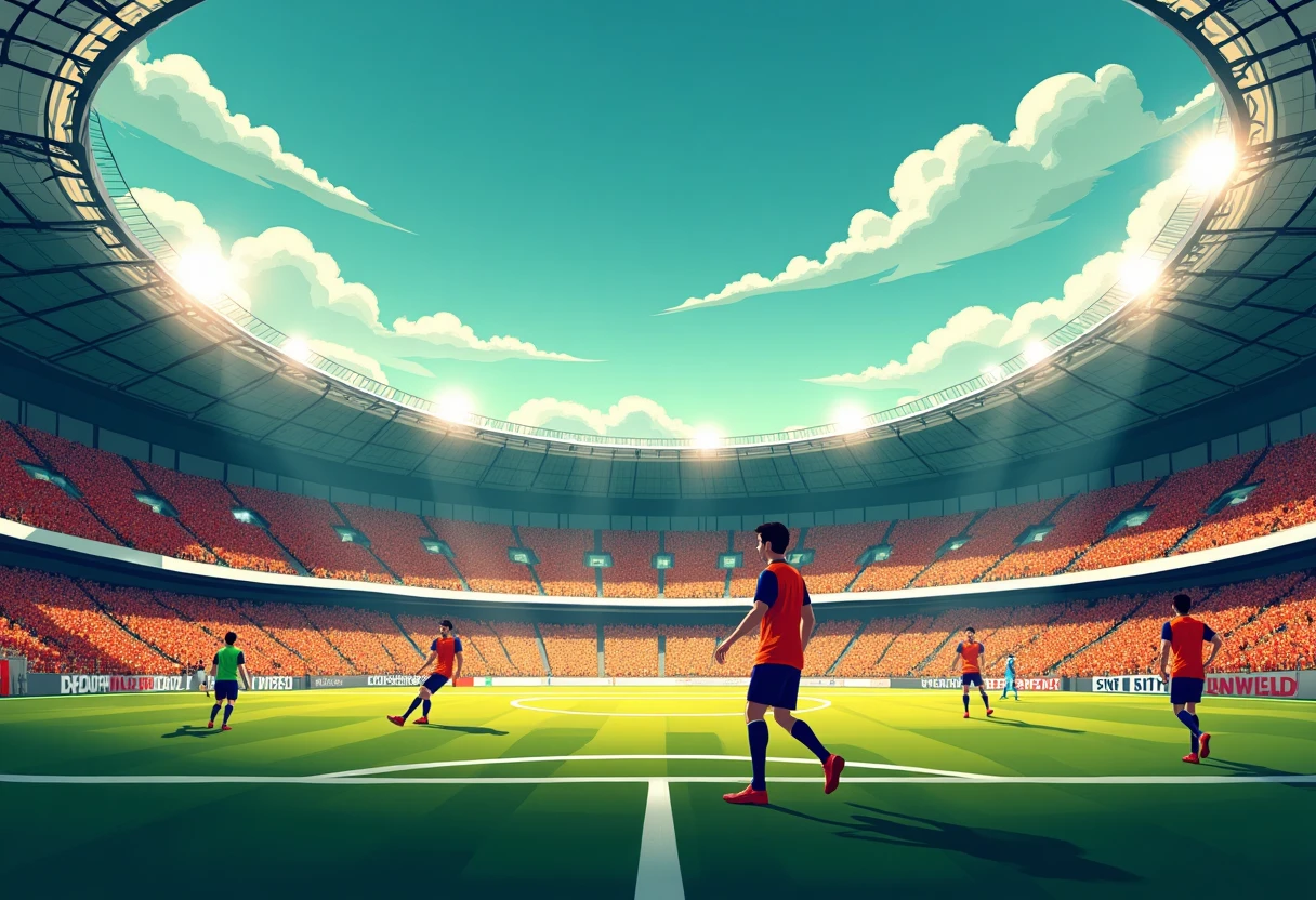 Stadio vibrante durante una partita di calcio