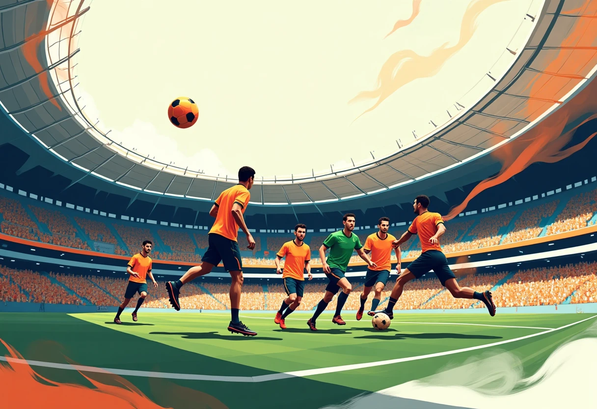Ilustración de un estadio lleno de energía