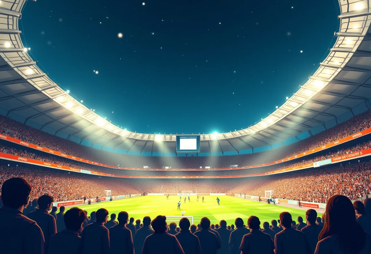 Stade de futebol en pleine action