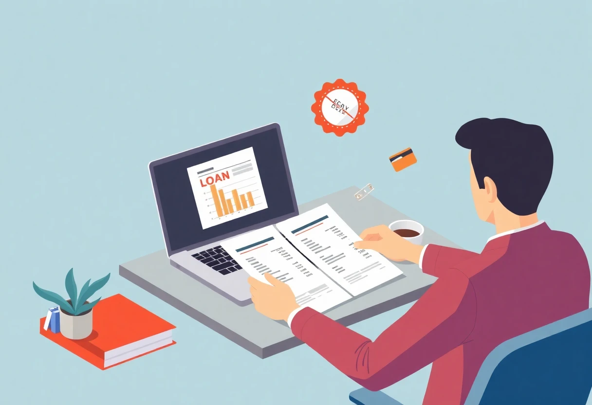 Freelancer reviewing loan options