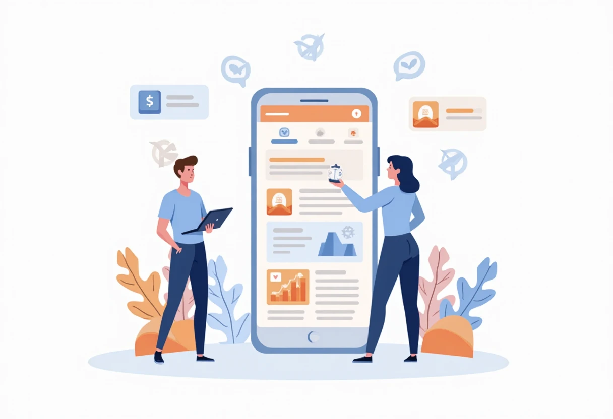 Using a budgeting app on a smartphone