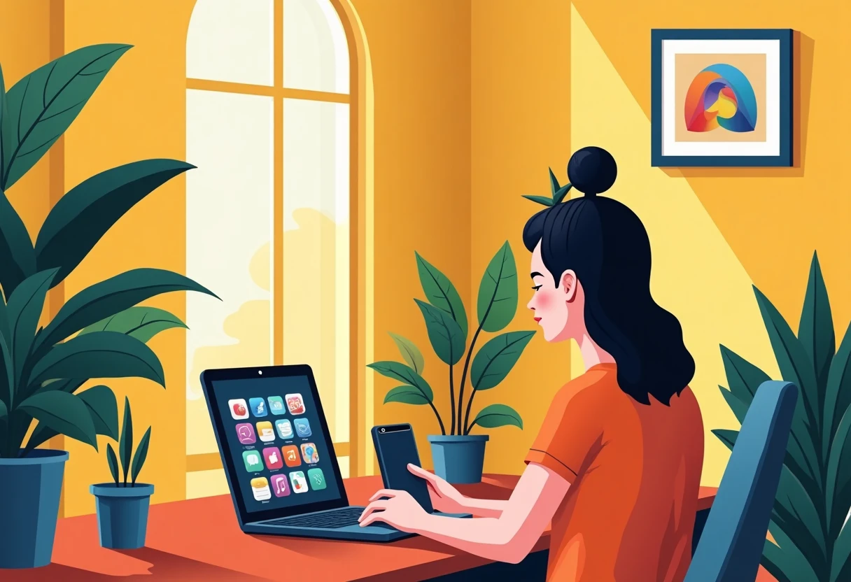 Freelancer using budgeting apps
