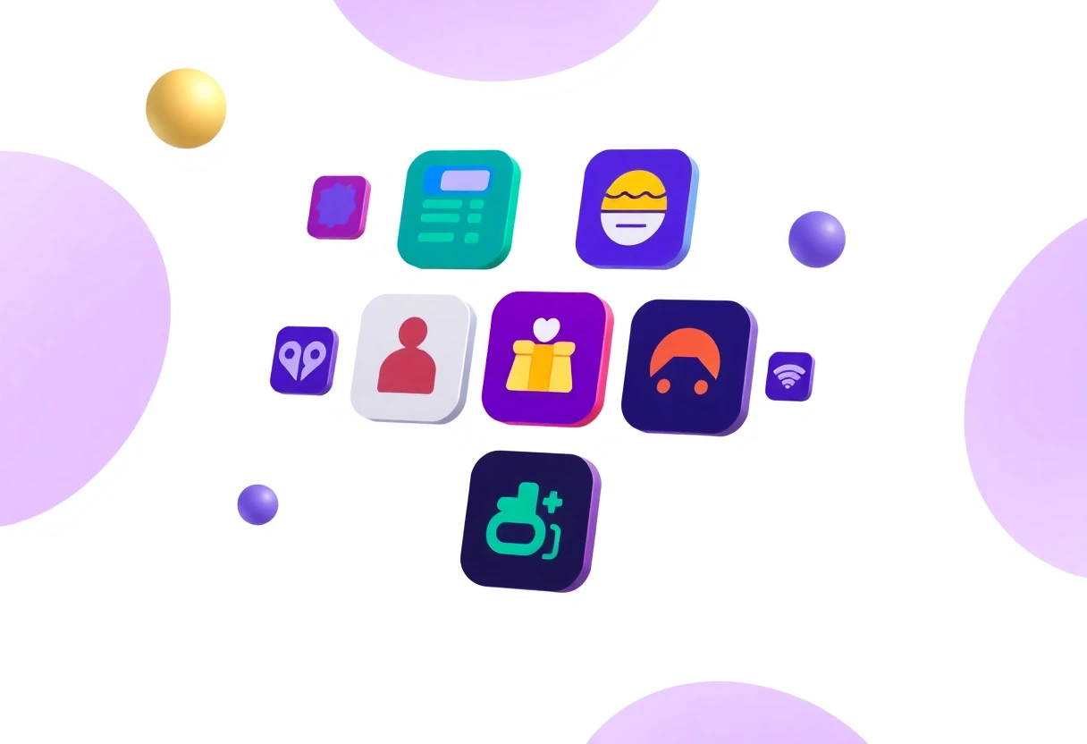 Abstract budgeting app icons