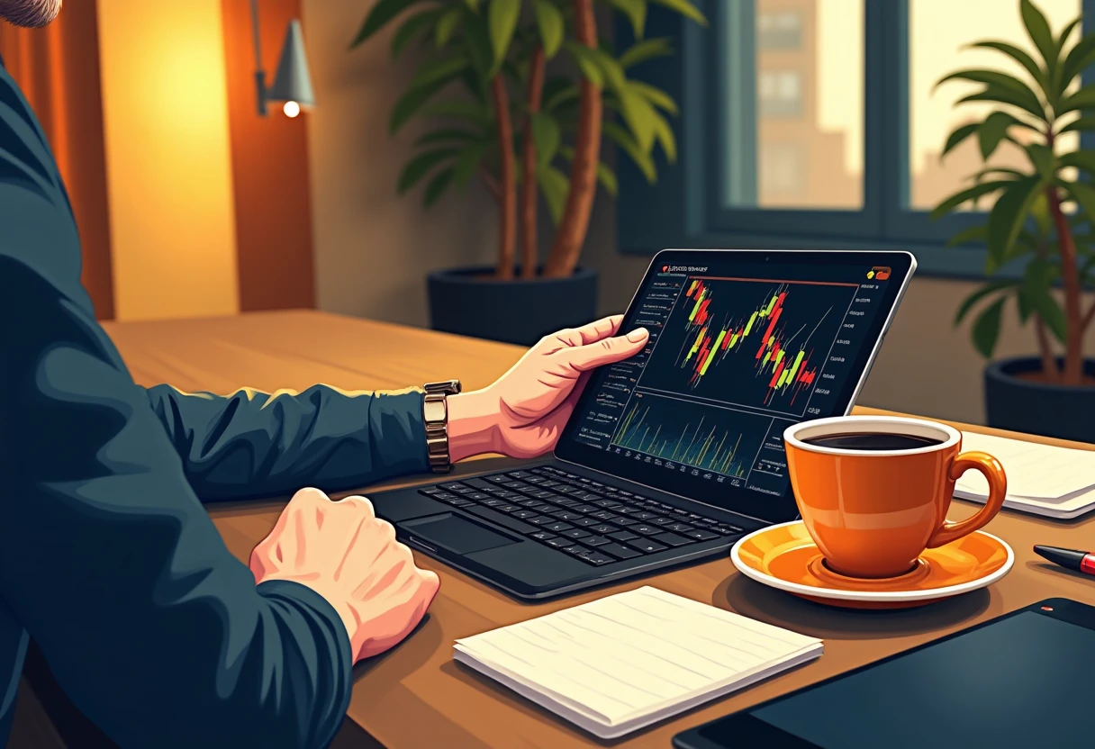 Investor analyzing stock charts