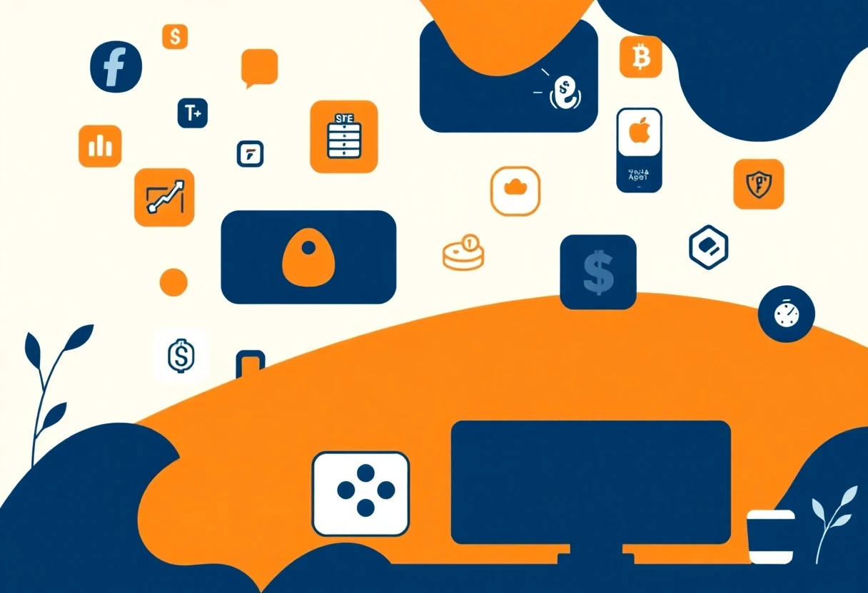 Financial symbols and app icons