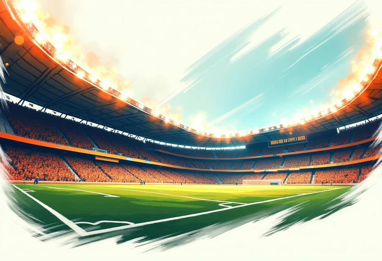 Emoción de un partido de fútbol en un estadio lleno