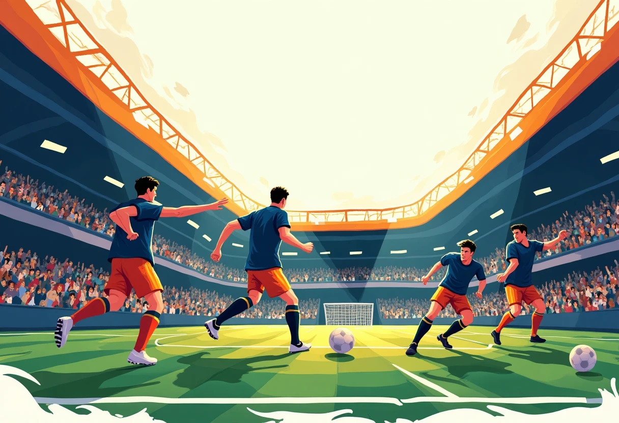 Fotbollsarena under matchen