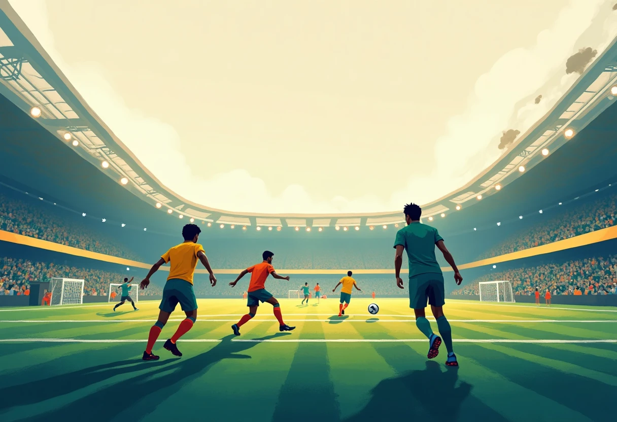 Ilustración de un estadio lleno de energía