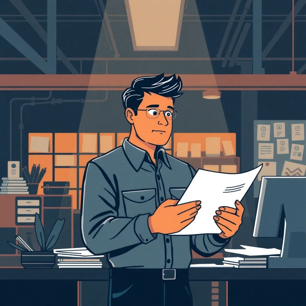 Trabajador administrativo revisando documentos