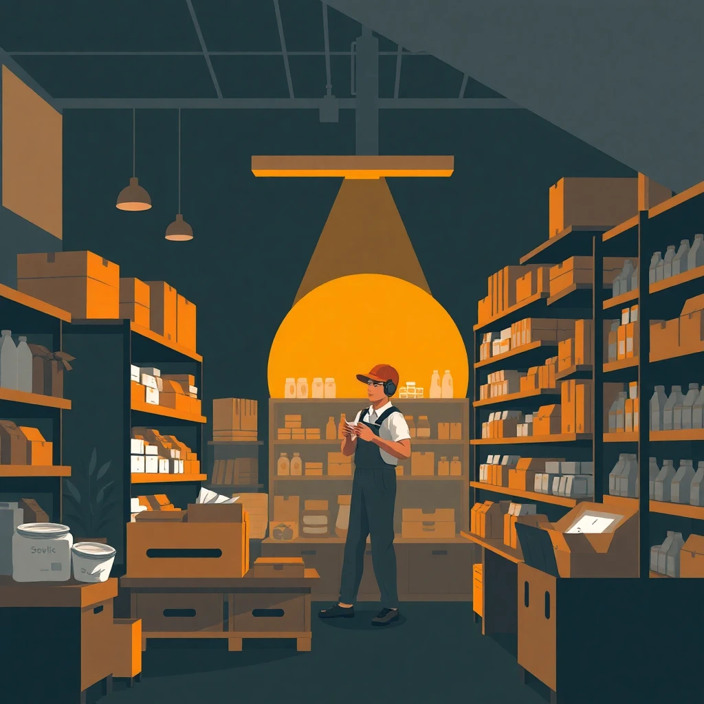 Trabajador de retail organizando