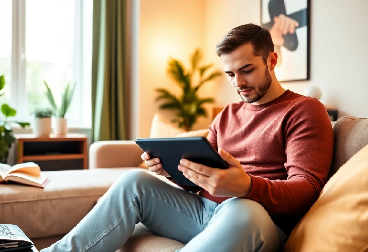 Exploring car finance options on a tablet